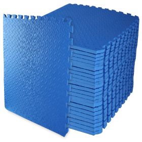 Only Supports Self Pickup  Jigsaw Sports Mat With EVA Foam Interlocking Tiles For Gymnastics And Home Gym Floor Protection, Various Sizes And Col (Option: BlueThreequartersinch 24Pieces)