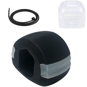 Jaw Exerciser Fitness Face Masseter Double Chin Remover Silica Gel Face Fitness Ball Facial Muscles Trainer Jawline Simulator (Color: Black)