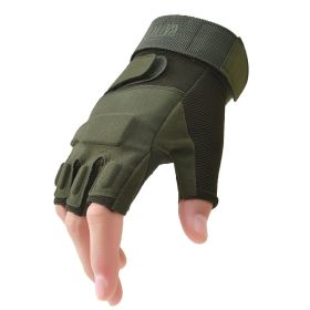 Outdoor Tactical Gloves Airsoft Sport Gloves Half Finger Military Men Women Combat Shooting Hunting Fitness Fingerless Gloves (Gloves Size: M, Color: Army green)