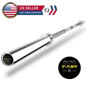 Olympic Barbell Bar Plates 7.2Ft Solid Iron Fitness Weightlifting (Color: as picture)