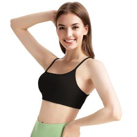 1Pc/3Pcs Women Cross Back Sport Bras Padded Strappy Crop Open Back Low Impact Bras Sexy Fitness Tank Tops (Color: 2PcWhite+1PcBlack, size: XL)