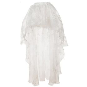 Korean-style Embroidered Floor-length Bridal Wedding Dress Long Sleeve Lace Slim-fit Slimming Irregular Half-length (Option: White-XL)